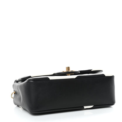 Chanel Lambskin Geometric Patchwork Mini Flap Black White 4 of 12
