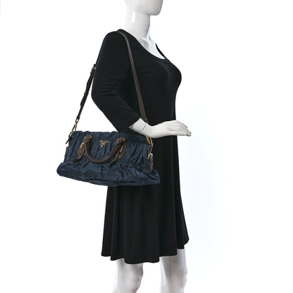 Prada Tessuto Nylon Gaufre Shopping Satchel Bleuette 2 of 10