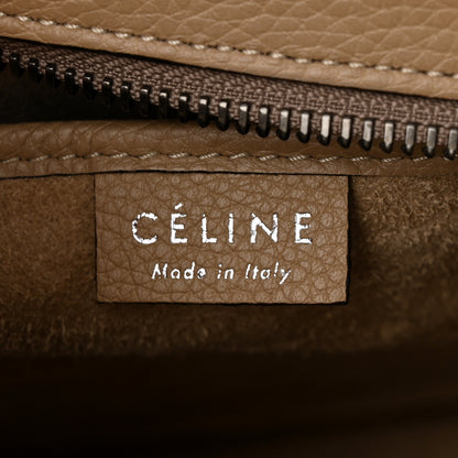 Celine Drummed Calfskin Nano Luggage Dune 6 of 10