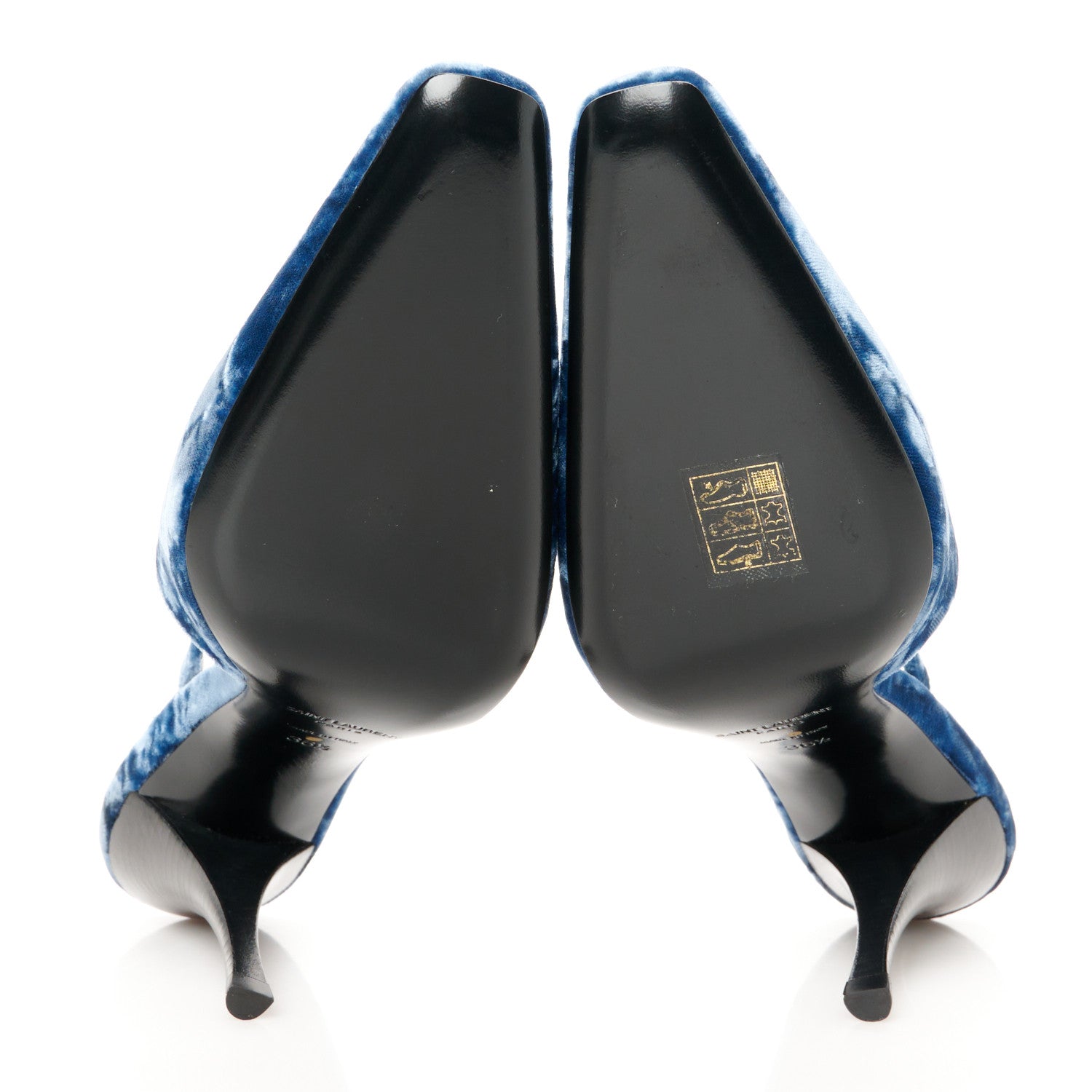 Saint Laurent Velvet Tom 90 Dream Slingback Pumps 36.5 Denim 6 of 10