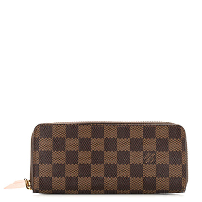 Louis Vuitton Damier Ebene Clemence Wallet Rose Ballerine 1 of 9