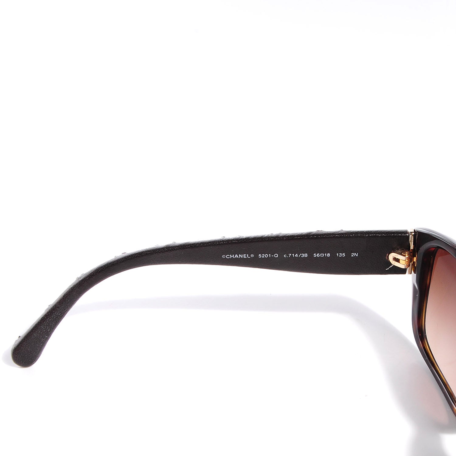 Chanel Leather Quilted CC Sunglasses 5201-Q Havana 4 of 5