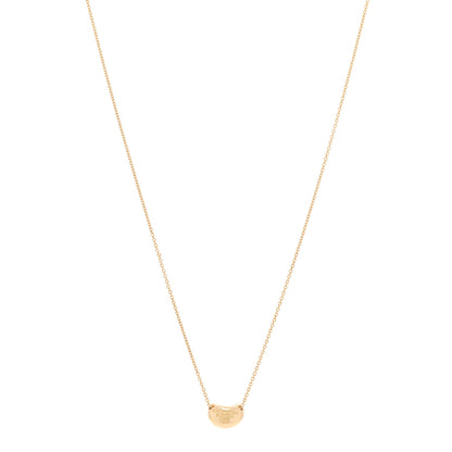 Tiffany 18K Yellow Gold 11mm Elsa Peretti Bean Pendant Necklace 1 of 6