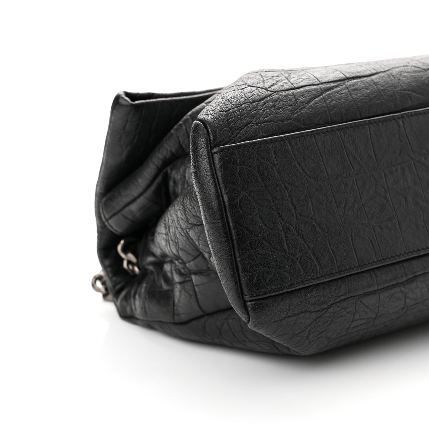 Calfskin Crocodile Embossed Medium West Hollywood Monogram Fold-Over Grey