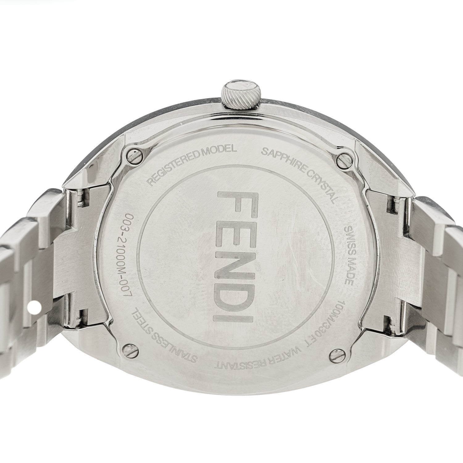 Fendi Stainless Steel Diamond 34mm Momento Quartz Watch White 4 of 5