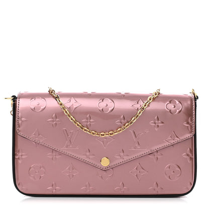 Louis Vuitton Vernis Pochette Felicie Chain Wallet Metallic Pale Pink 3 of 11
