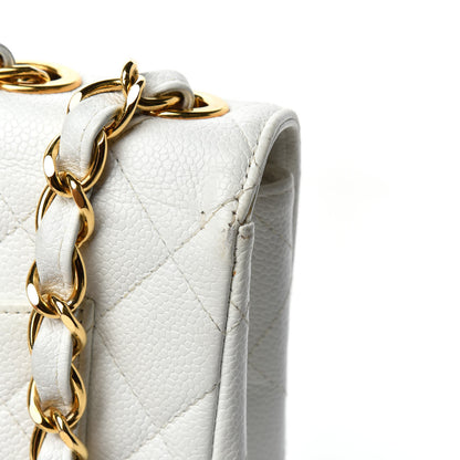 Chanel Caviar Quilted Jumbo Single Flap White 12 of 20