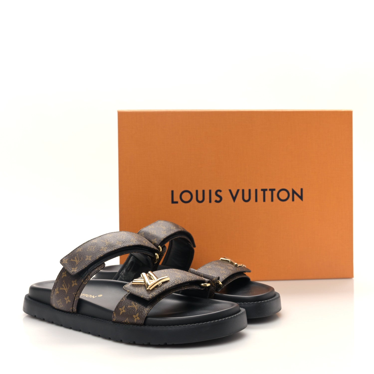 Louis Vuitton Monogram LV Flat Sandals 41 1425245 – FASHIONPHILE