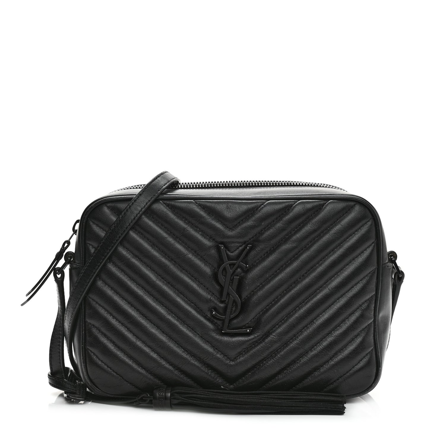 Calfskin Matelasse Monogram Lou Camera Bag Black