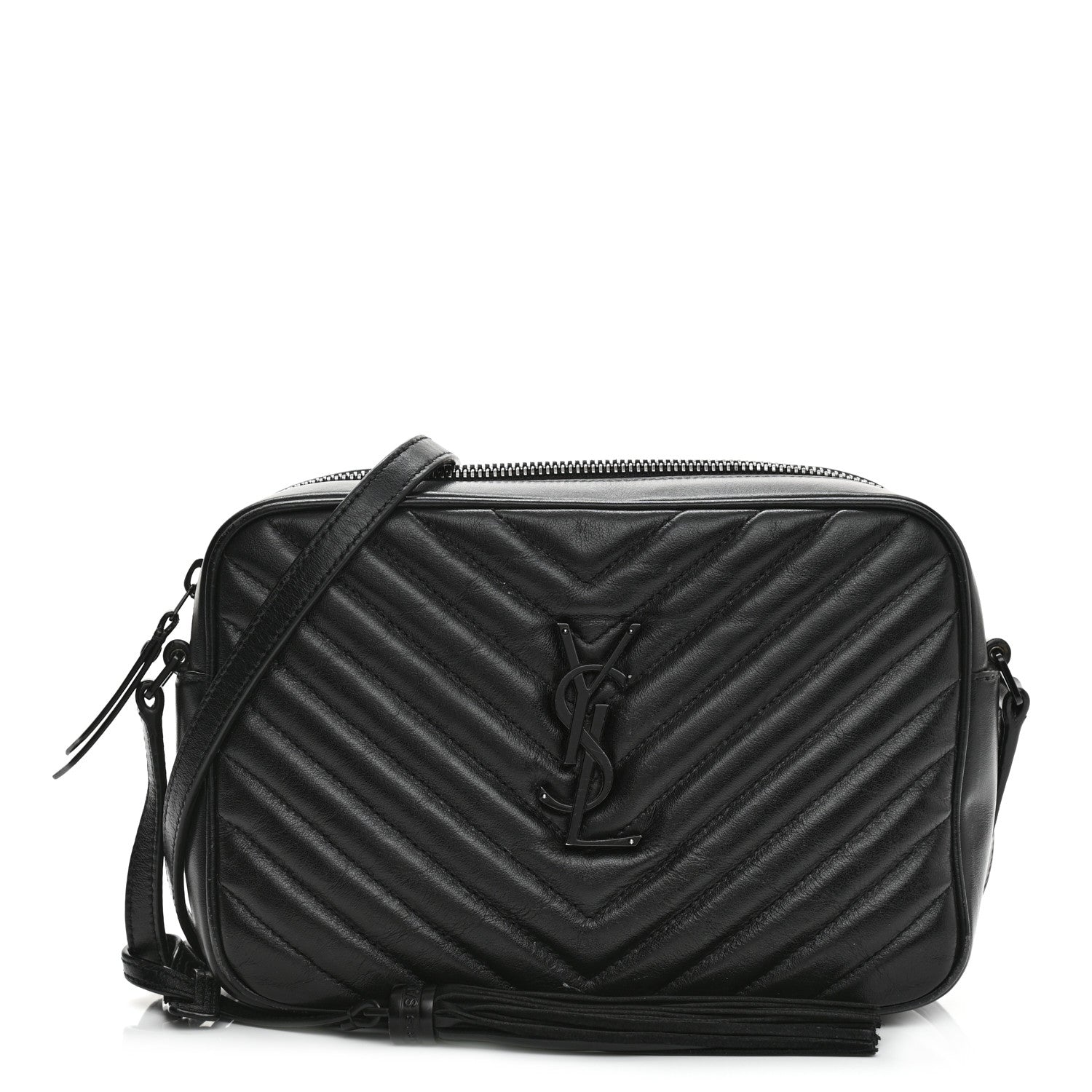 Saint Laurent Calfskin Matelasse Monogram Lou Camera Bag Black 1 of 11