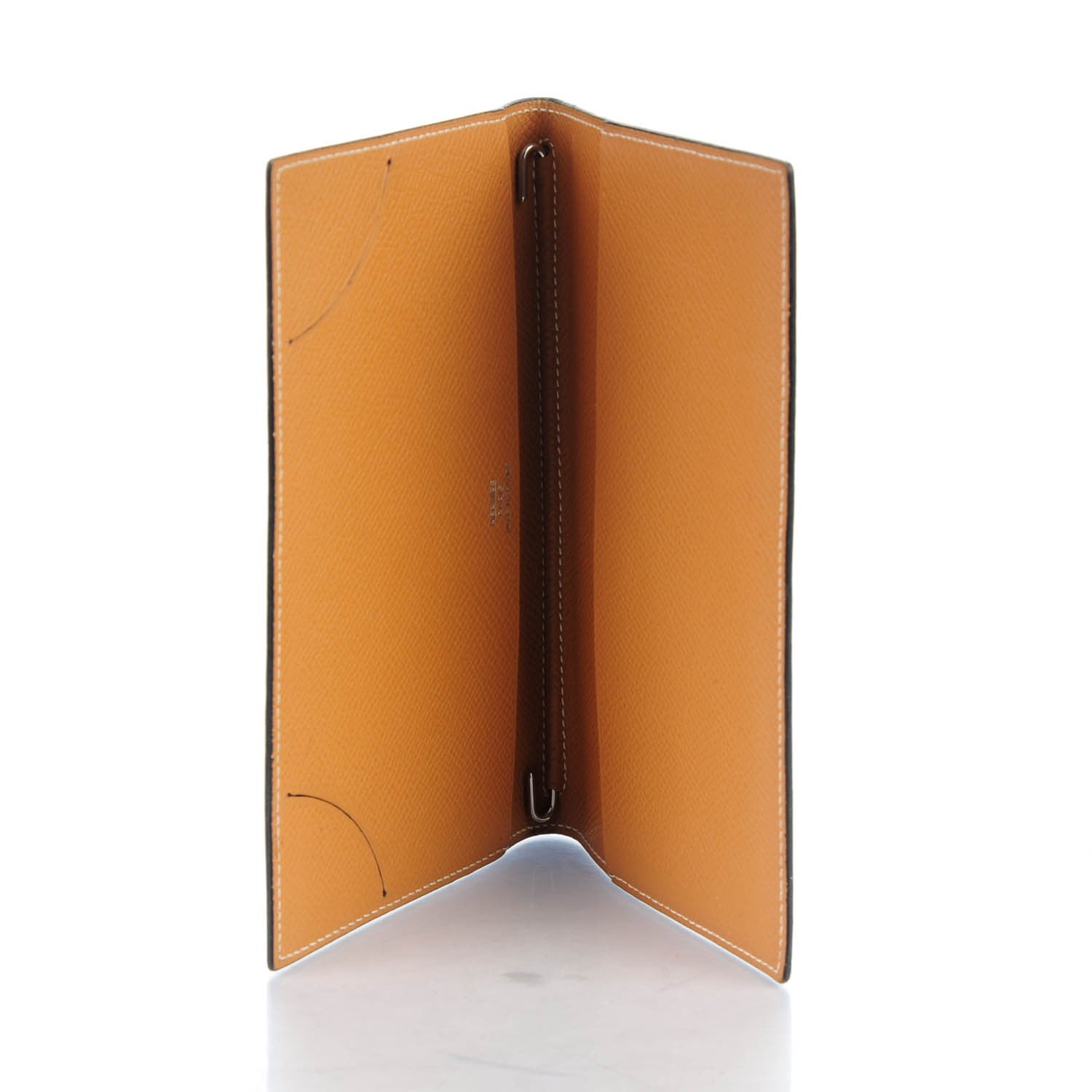 Hermes Chevre Mysore Vision II Agenda Cover Blue Jean Gold 6 of 7