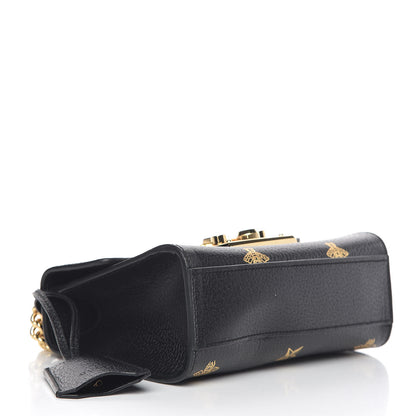 Gucci Grained Calfskin Bee Star Small Padlock Shoulder Bag Black 4 of 11