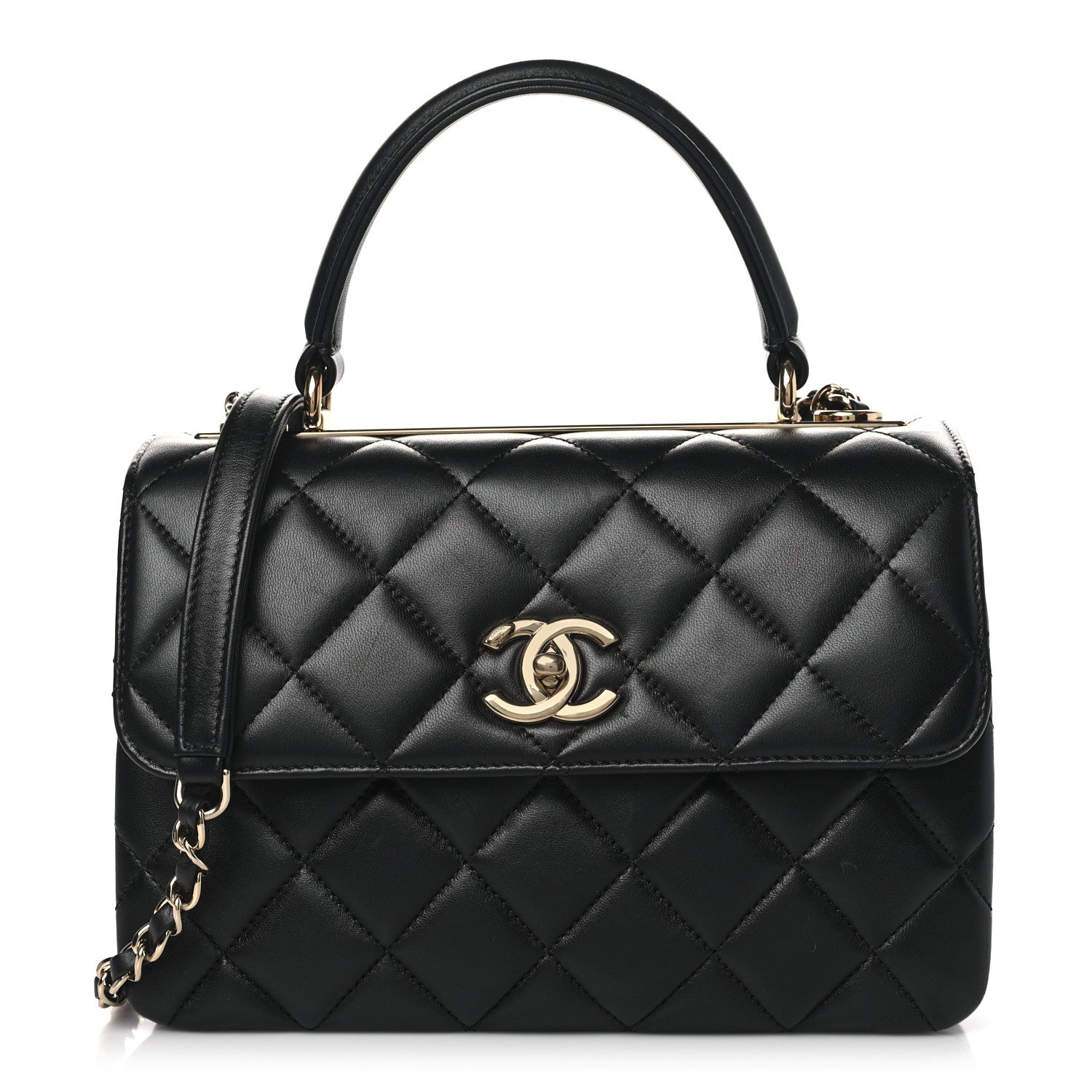 Chanel Lambskin Quilted Small Trendy CC Dual Handle Flap Bag Black 1 of 10