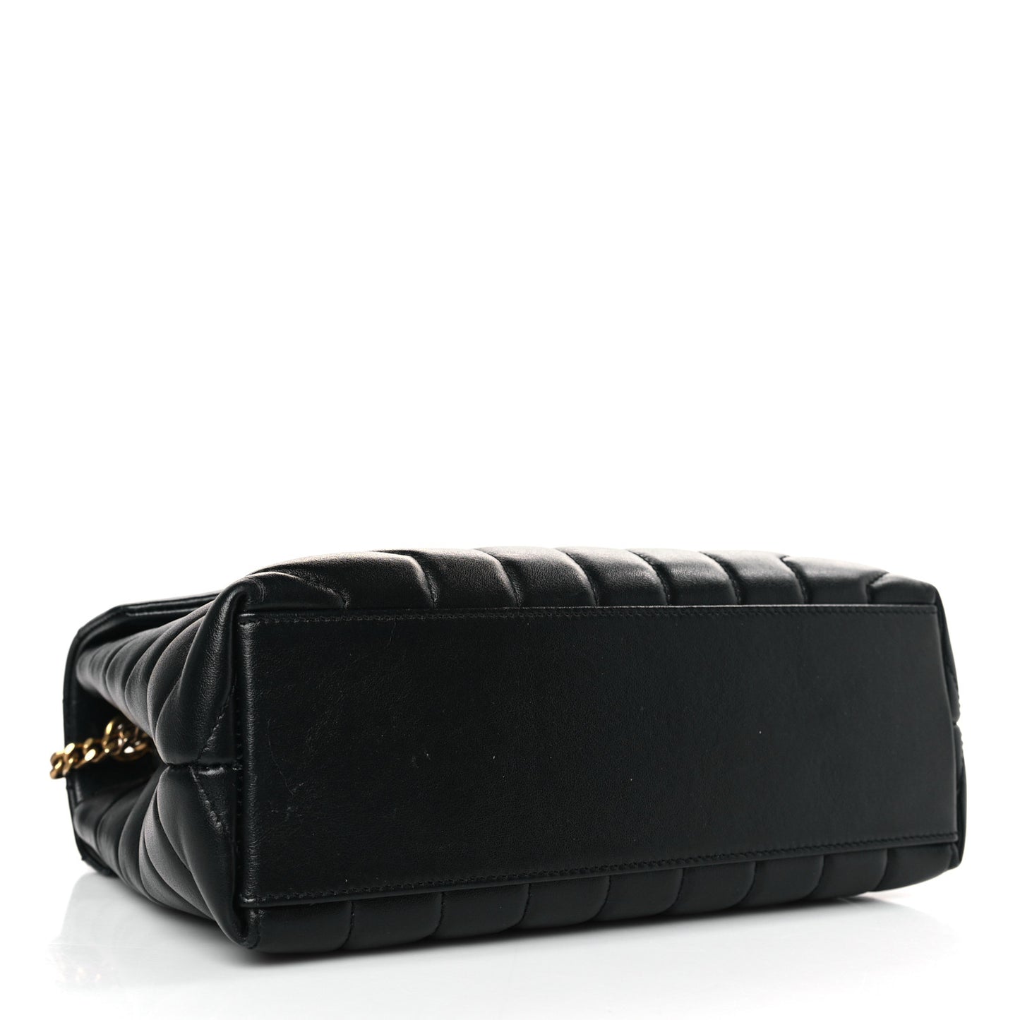 Calfskin Y Quilted Monogram Small Loulou Chain Satchel Black