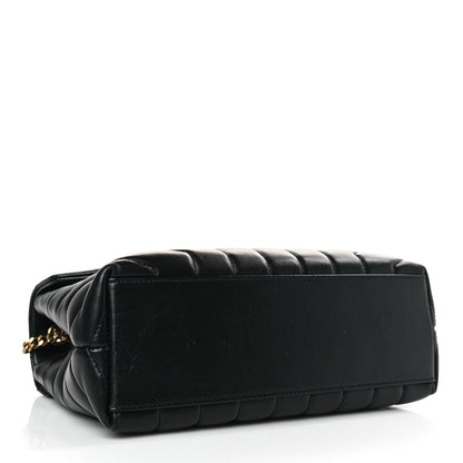 Saint Laurent Calfskin Y Quilted Monogram Small Loulou Chain Satchel Black 4 of 11