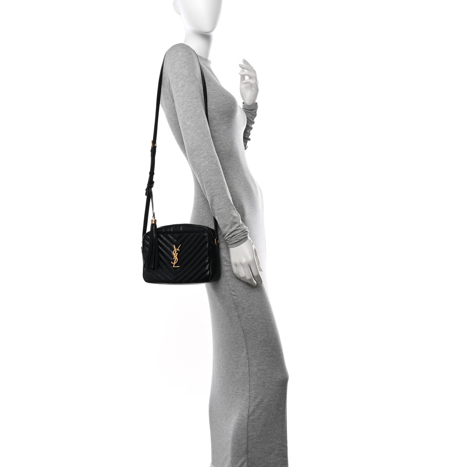 Saint Laurent Calfskin Matelasse Monogram Lou Camera Bag Black 2 of 20