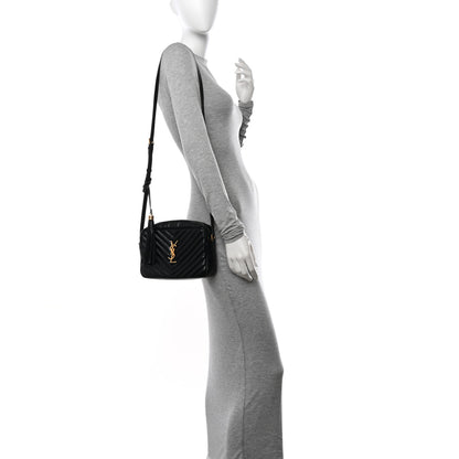 Saint Laurent Calfskin Matelasse Monogram Lou Camera Bag Black 2 of 20