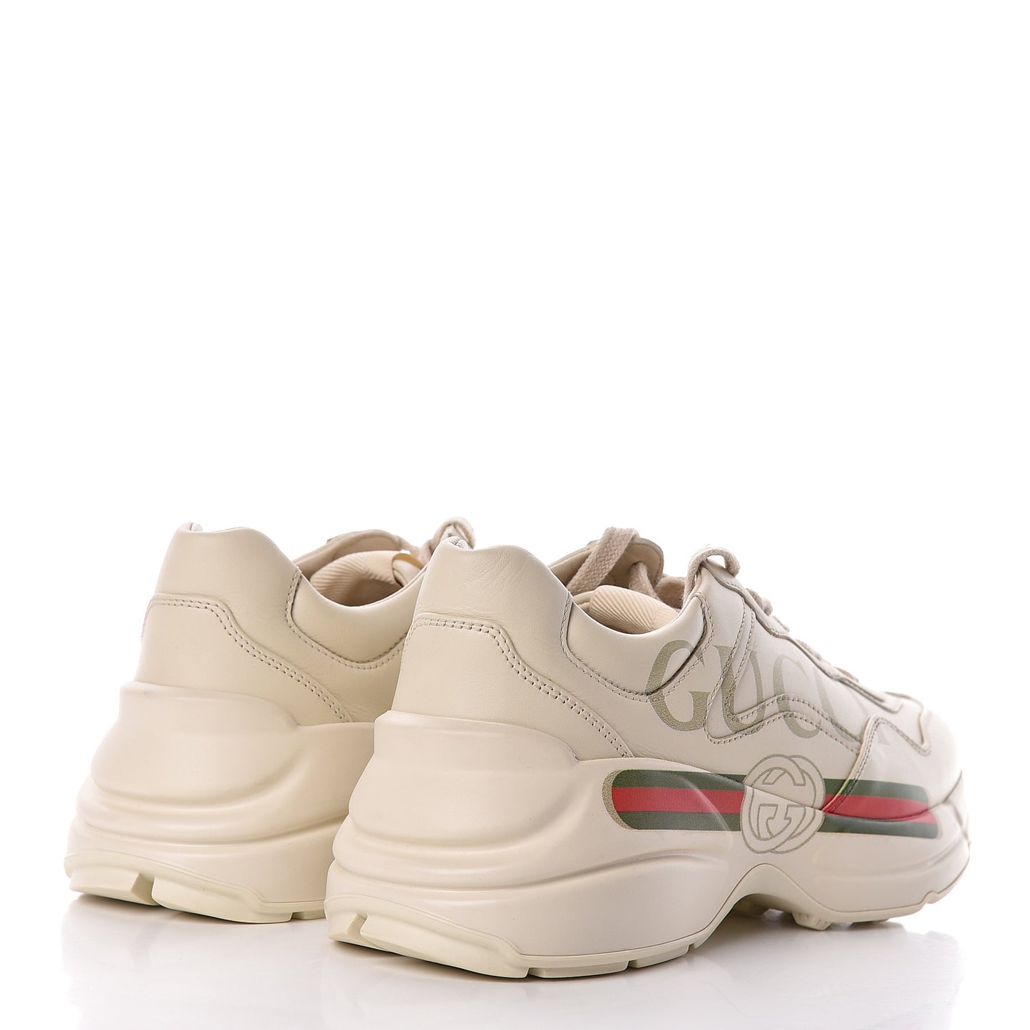Calfskin Logo Womens Rhyton Sneakers 37.5 Ivory