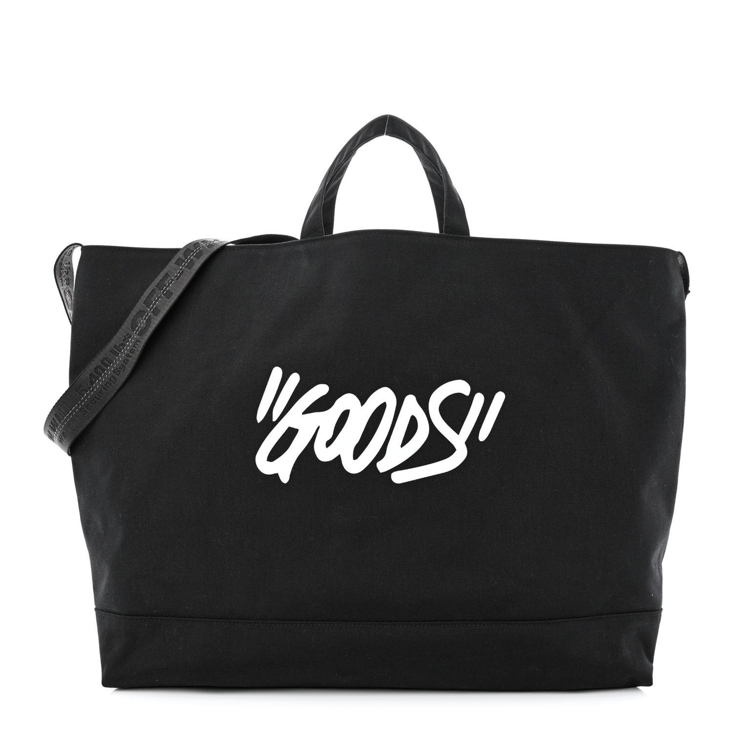 Canvas Goods Quote Tote Black White