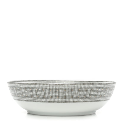 Hermes Porcelain Mosaique Au 24 Cereal Bowl Silver 1 of 8