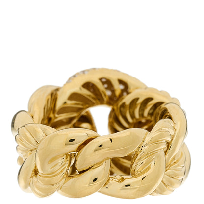 David Yurman 18K Yellow Gold Diamond Belmont Curb Link Ring 45 3.5 3 of 5