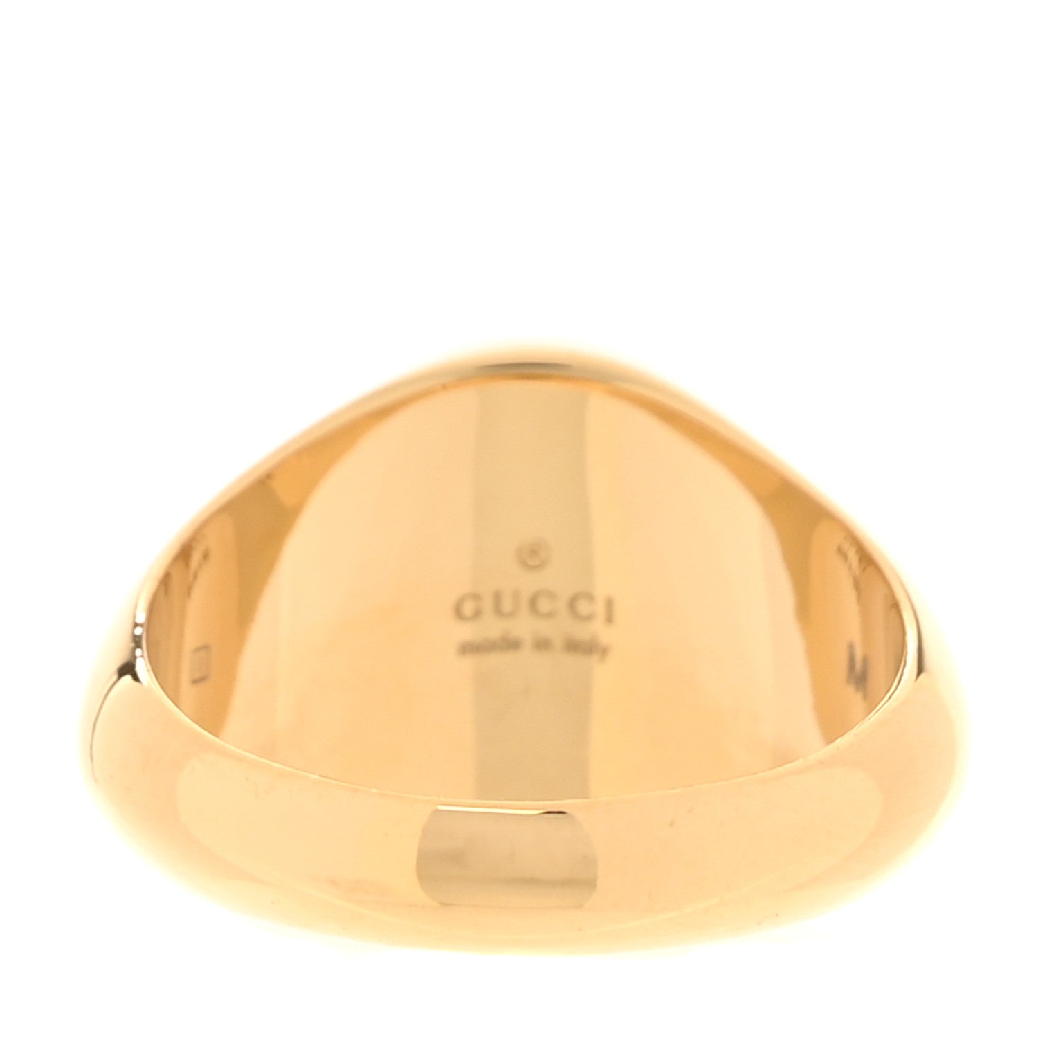 Gucci Metal Enamel Interlocking G Ring 56 7.5 Gold Black 3 of 7