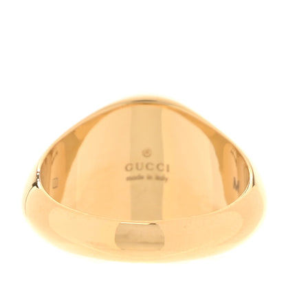 Gucci Metal Enamel Interlocking G Ring 56 7.5 Gold Black 3 of 7
