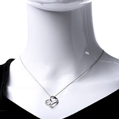 Mikimoto 18K White Gold Akoya Pearl 4mm Heart Pendant Necklace 2 of 5