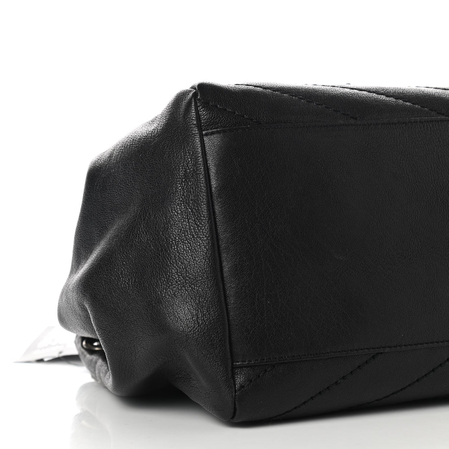 Pebbled Lambskin Chevron Monogram Large Nolita Black