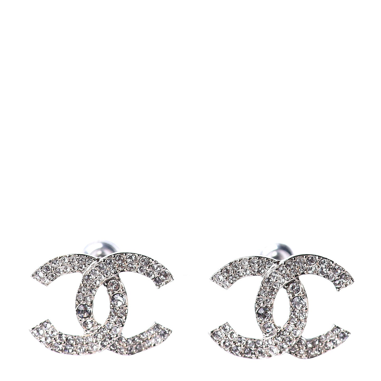 Crystal CC Earrings Silver