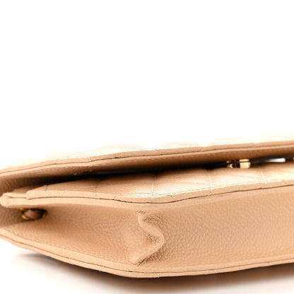 Chanel Caviar Quilted Wallet on Chain WOC Beige 10 of 14