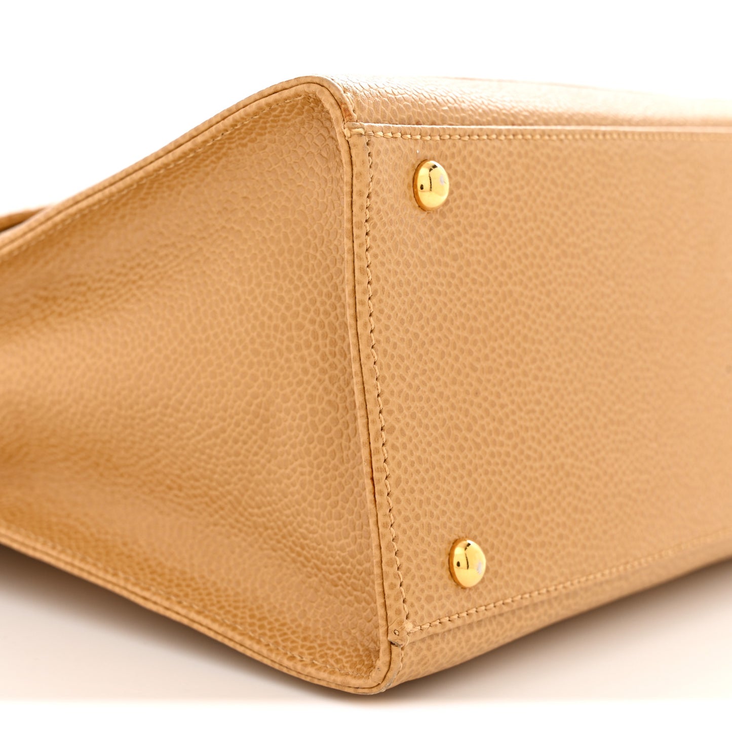Caviar Flap Shoulder Bag Beige