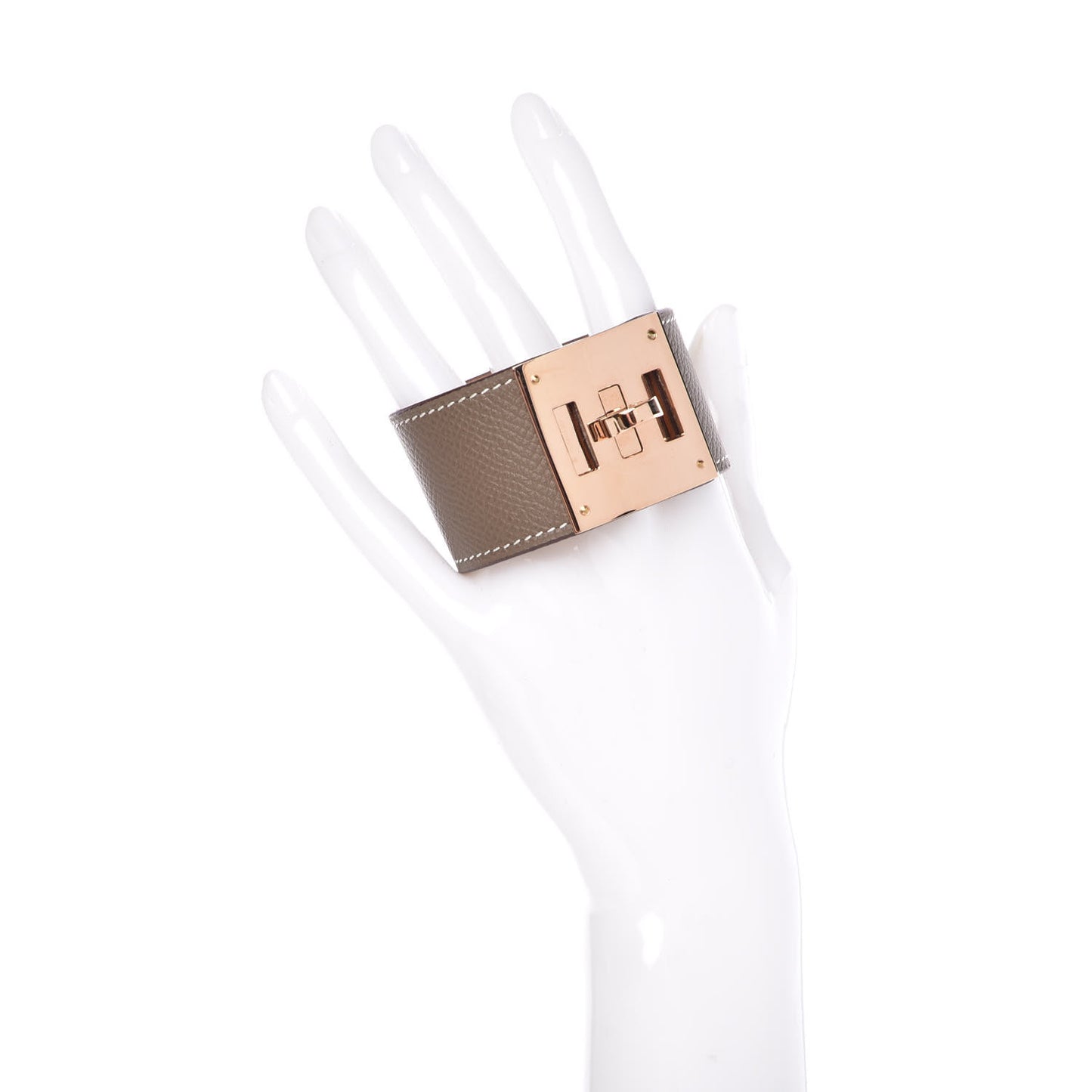 Epsom Kelly Dog Bracelet T2 Etoupe