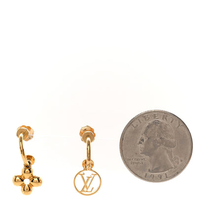 Louis Vuitton Brass Blooming Earrings Gold 2 of 5