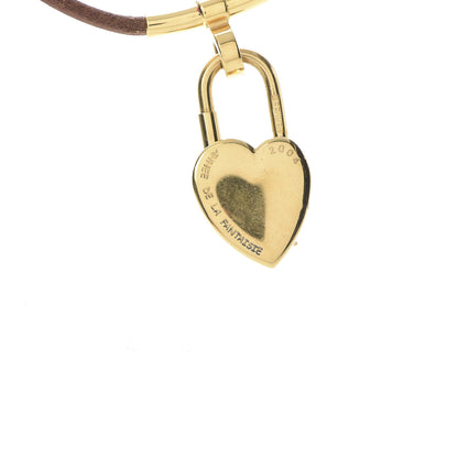 Hermes Natural Bridle Annee De La Fantaisie Heart Cadena Lock Necklace Bouton 5 of 6