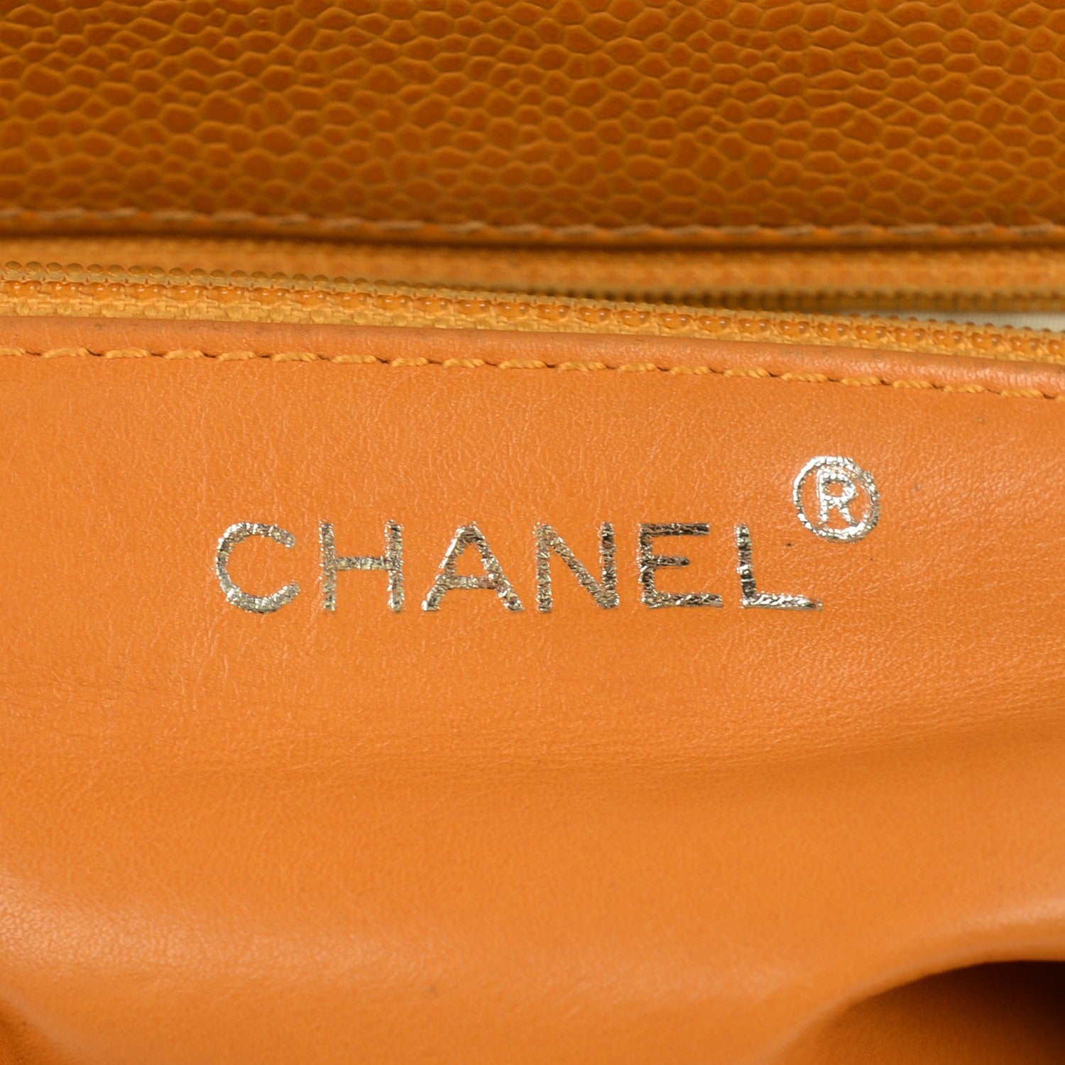 Chanel Caviar Flap Shoulder Bag Orange 6 of 9