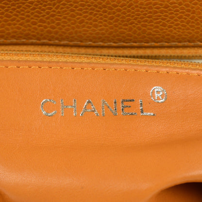 Chanel Caviar Flap Shoulder Bag Orange 6 of 9