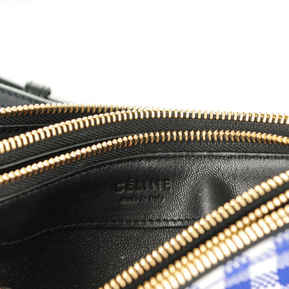 Celine Gingham Lambskin Small Trio Crossbody Bag Cobalt 7 of 8