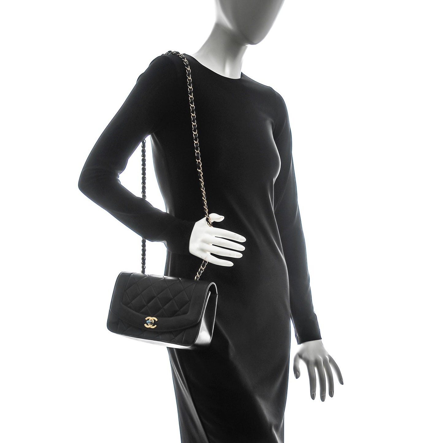 Lambskin Quilted Small Single Flap Black