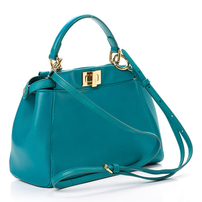 Fendi Nappa Mini Peekaboo Iconic Satchel Lago 2 of 15