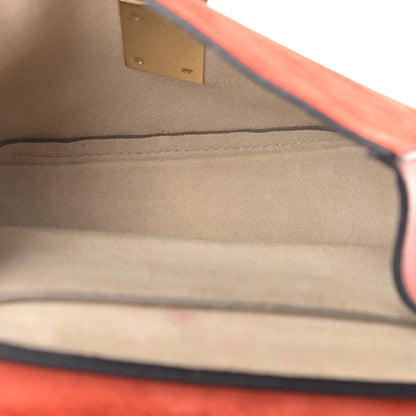 Chloe Suede Smooth Calfskin Drew Shoulder Bag Poppy 4 of 10