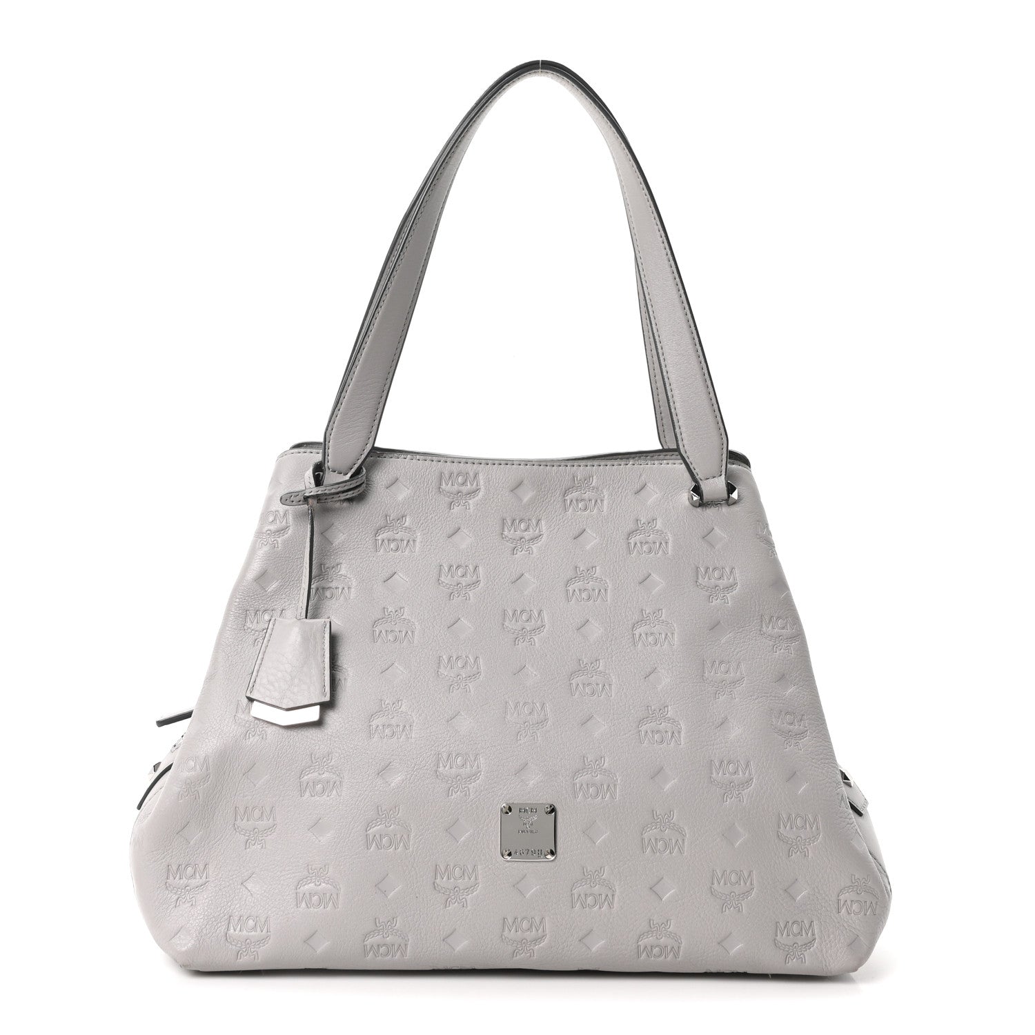 MCM Calfskin Ottomar Monogram Essential Hobo Dove 1 of 10