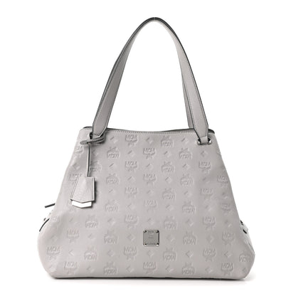 MCM Calfskin Ottomar Monogram Essential Hobo Dove 1 of 10