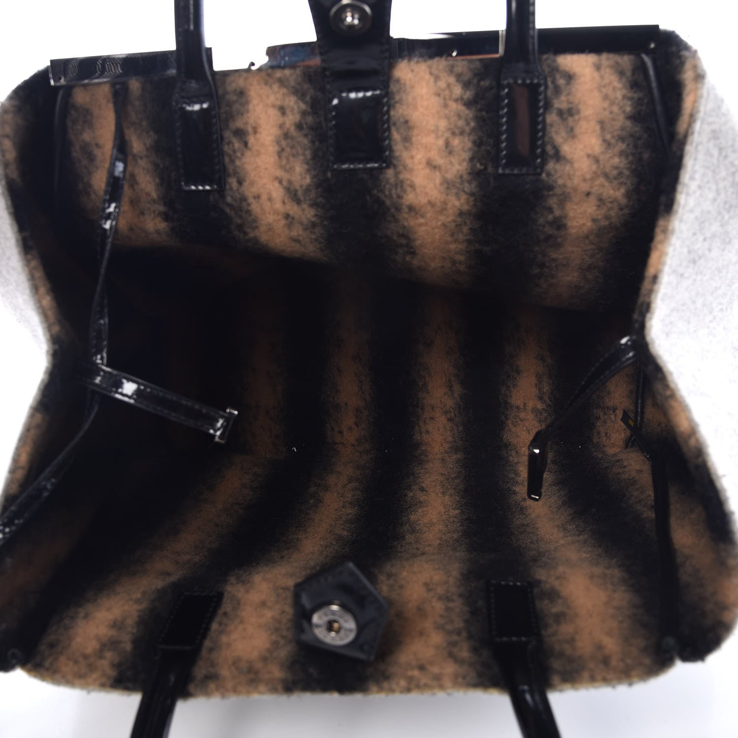 Fendi Felt Large 2Jours Tote Light Grey Black 6 of 7