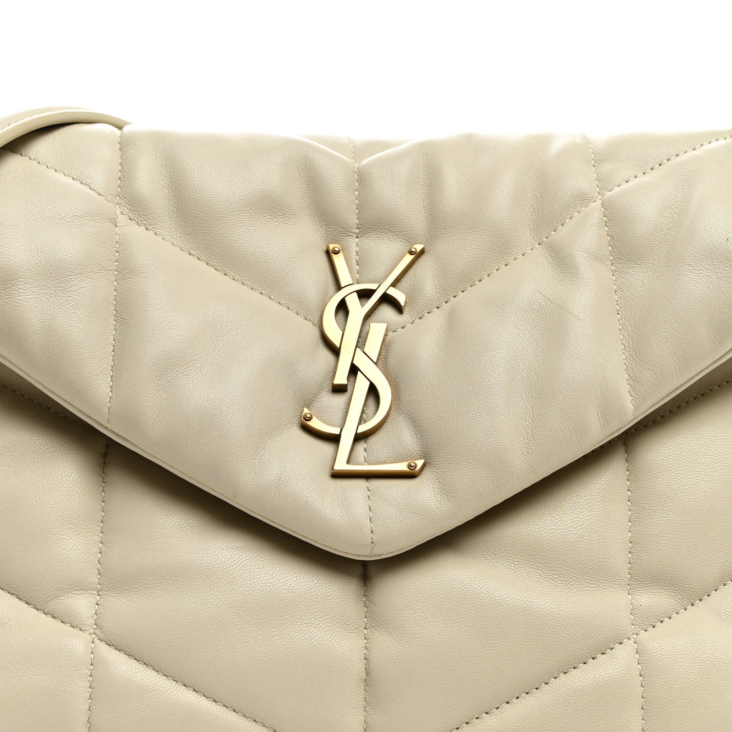 Saint Laurent Lambskin Quilted Small Loulou Puffer Monogram Chain Satchel Crema Soft 8 of 13