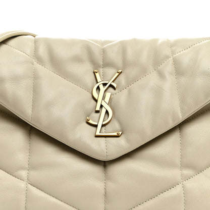 Saint Laurent Lambskin Quilted Small Loulou Puffer Monogram Chain Satchel Crema Soft 8 of 13