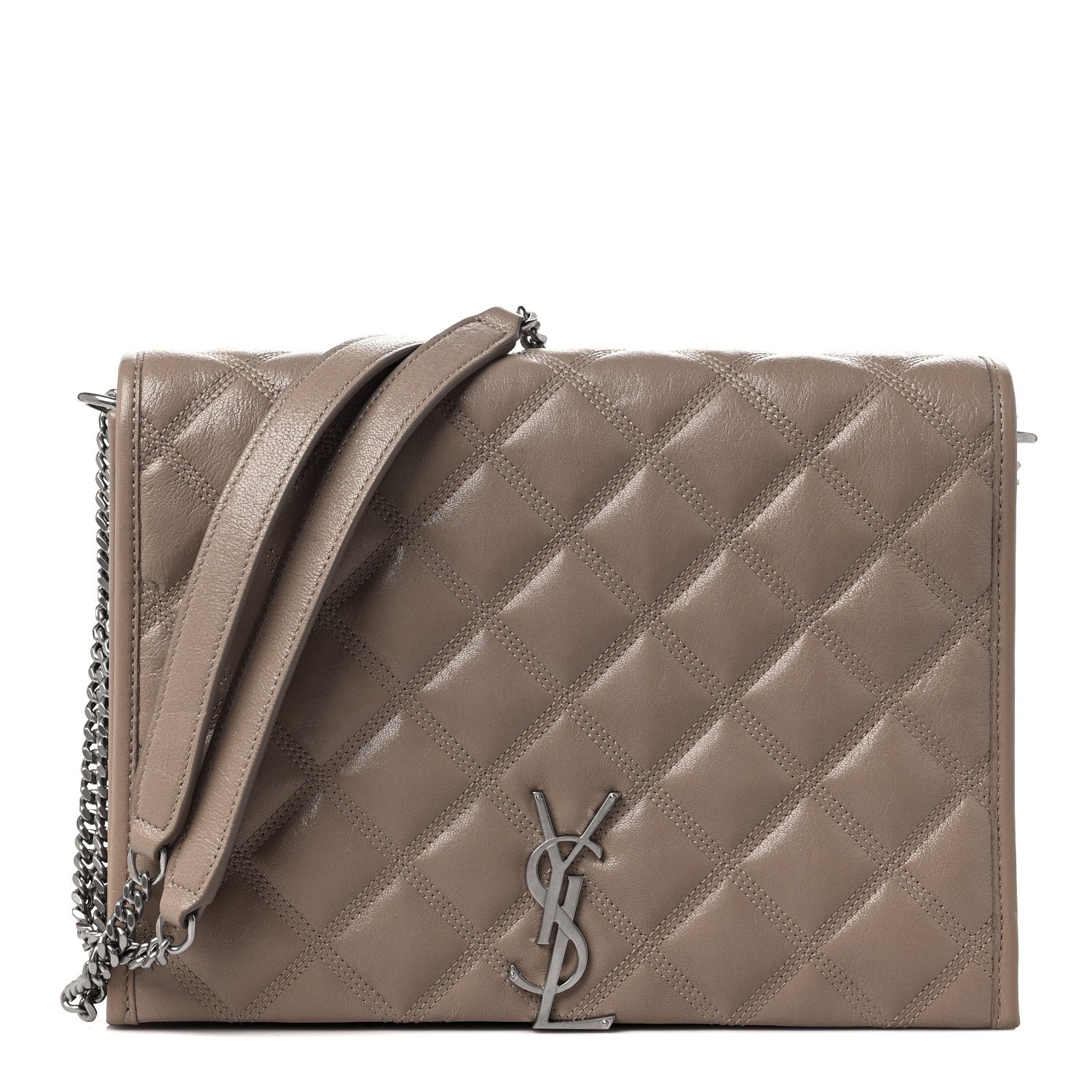 Saint Laurent Lambskin Quilted Small Becky Chain Bag Gold Sand 1 of 9