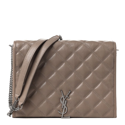 Saint Laurent Lambskin Quilted Small Becky Chain Bag Gold Sand 1 of 9
