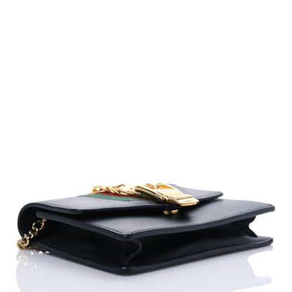 Gucci Calfskin Super Mini Sylvie Chain Shoulder Bag Black 4 of 7