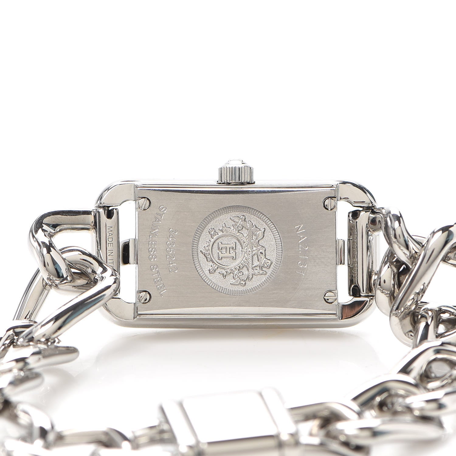 Hermes Stainless Steel Diamond 17mm Nantucket Jete De Diamants Quartz Watch 4 of 5